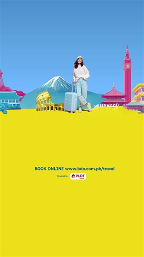 Time to explore the world in 2026! Catch The Great BDO Travel Sale & unlock exclusive offers with your BDO Cards. • Manila: Jan 8-11, 2026, SMX Convention Center Aura, SM Aura Premier • Davao: Jan 16-18, 2026, Mall Atrium, SM Lanang • Cebu: Jan 23-25, 2026 , North Wing Atrium, SM City Cebu For promo details, visit the BDO website, click Deals, and search for The Great BDO Travel Sale. Terms & Conditions apply. DTI243908 This event is powered by PLDT Home Fiber. | BDO Unibank