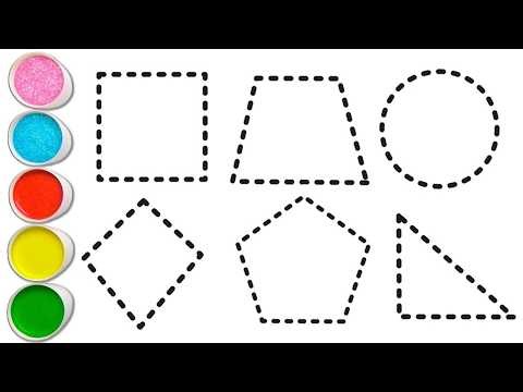 Shapes drawing for kids, Learn 2d shapes, colors for toddlers | Preschool Learning part - 2064