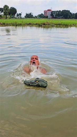 Grandpa vs. FAKE ALLIGATOR! 😂🐊 You Won’t Believe His Reaction! #prank #family