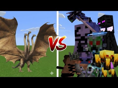Titan Ghidorah vs Minecraft Colossus Warden Titan – Epic Mob Battle in Minecraft!