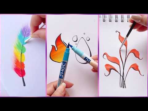 12 Easy Creative Art Hacks When You’re Bored || Art Ideas || painting for Beginners