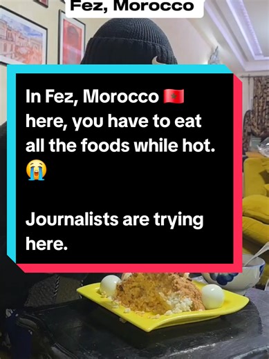 Eating Hot Foods in Fez, Morocco