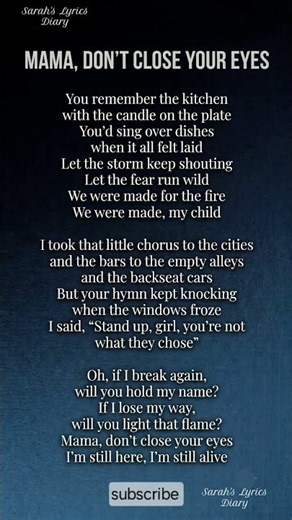 Mama, Don't Close Your Eyes - Bjorn Bonebreaker (Lyrics) 🎧