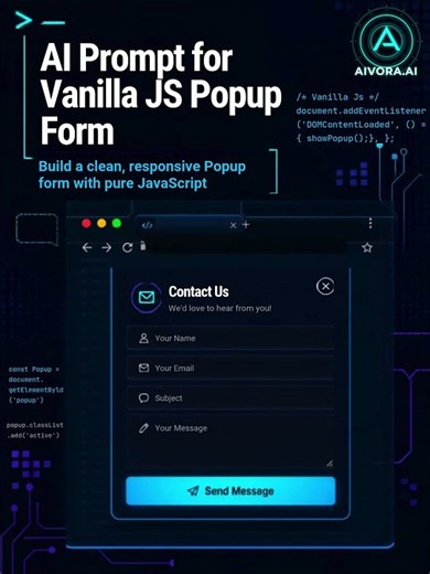 AI Prompt for Vanilla JS Popup Form