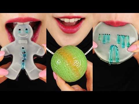 23MINS EMOJI MUKBANG FOR SLEEP WAX CANDY, KOREAN SNACKS, SUGAR FONDANT EATING SOUND ASMR 🍋