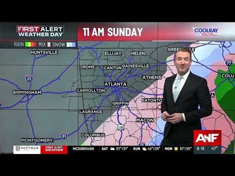 First Alert Forecast: Watching Sunday for light snow in central Georgia