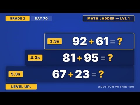Addition Within 100 | Grade 2 Math Ladder Level 1 (Day 70/365)