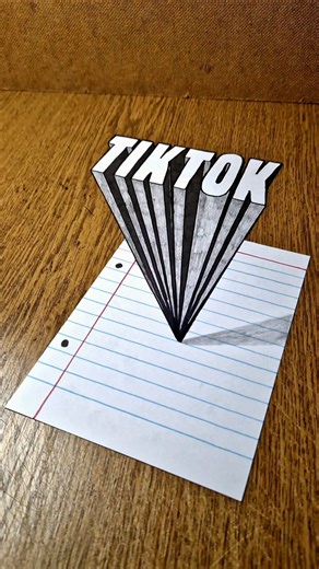 Amazing 3D '' TIKTOK'' Real Illusion On Paper 😲 #drawing #art #tiktok #3d #easydrawing #artwork