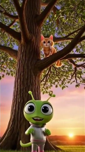 Cute Alien Saves a Cat with Magic… Then They Dance! 👽🐱