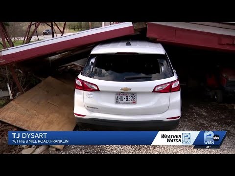 Franklin barn collapses as strong winds strike during severe weather