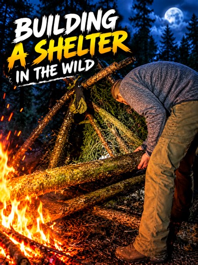 Built a shelter in the wild… surviving one night at a time! 🔥🌲 #Survival #Bushcraft #Wilderness #SurvivalSkills #OutdoorLife