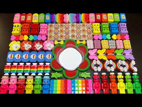 MIXING SLIME WITH CLAY VS MAKEUP VS GLITTER ! Mixing Random Things Into GLOSSY Slime #7418