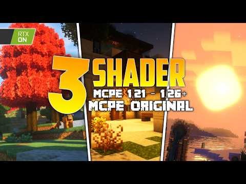 TOP BEST 3 SHADERS MCPE 1.21 & 1.26+ REALISTIC TERBAIK RINGAN | NewB Shader #rtx #shaders #minecraft