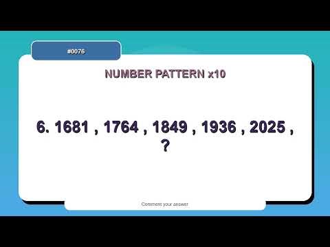 Number Pattern Challenge #0076 | 10 Number Pattern Practice Questions