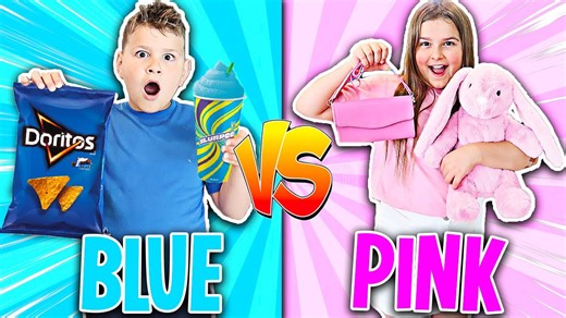 PINK VS BLUE SHOPPING CHALLENGE!! | JKREW