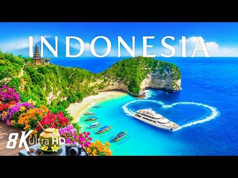 INDONESIA 8K Aerial 🇮🇩 🌋 Bali Temples, Raja Ampat Islands & Tropical Paradise 🏝️