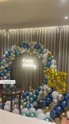 25th Birthday Decoration ideas at home 😍Balloon decoration ideas ✨#birthday #diy #shorts #surprise