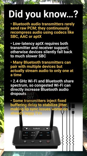 Bluetooth transmitter insights: codecs, latency, multipoint pairing and RF interference