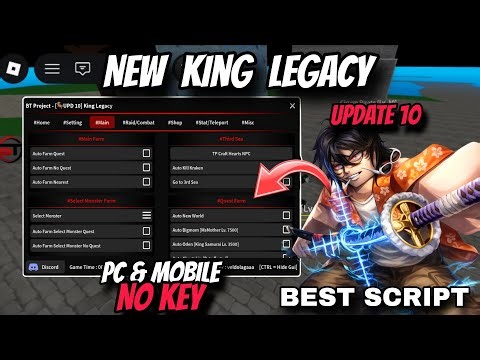 King Legacy Script - NO KEY | AUTO FARM, AUTO FIND FRUIT, AUTO DUNGEON, MAX LVL, DUPE, AUTO FISHING
