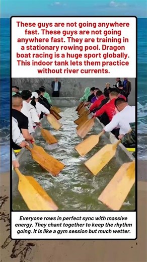 Dragon Boat Team Training In A Pool
