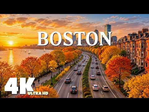 Boston 4K ULTRA HD | Peaceful Journey Through Historic Streets, Charming Parks & Scenic Waterfront