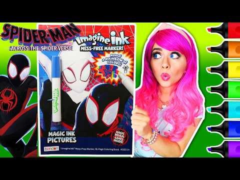 Coloring Spider-Man GIANT Imagine Ink Coloring Book 🕷️ | Magic Ink Activity & Game Book