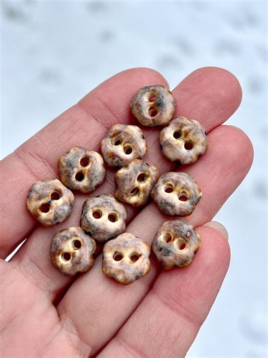 Handmade Tortoise Shell Porcelain Buttons | Small Ceramic Sewing & Knitting Buttons | Artisan Garment Buttons - Etsy