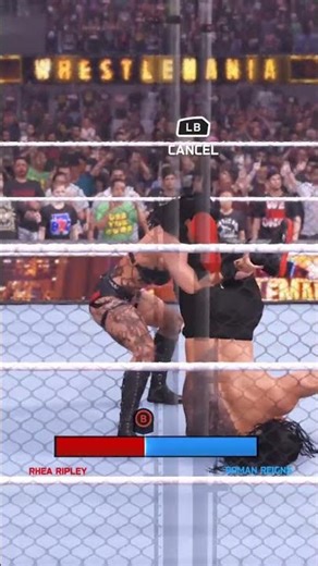Intergender ROMAN REIGNS vs RHEA RIPLEY STEEL CAGE MATCH 🔥 WrestleMania 41 1.1 #shorts
