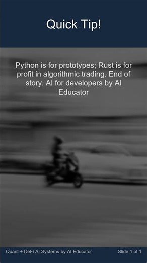 Python is for prototypes; Rust is for profit in algorithmic trading. End of story. #Shorts