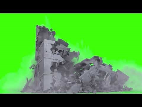 Flat Building Destroy Green Screen || Collapse Effect Overlay
