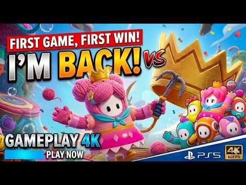 Stumble Guys. I'M BACK! 👑 First Game, First WIN in Fall Guys (2026 PS5 Gameplay).