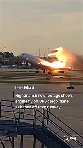 Nightmarish new footage shows engine fly off UPS cargo plane