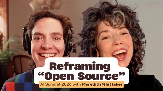 Reframing “Open Source AI” with Meredith Whittaker: AI Impact Summit 2026 | Kathryn Carter