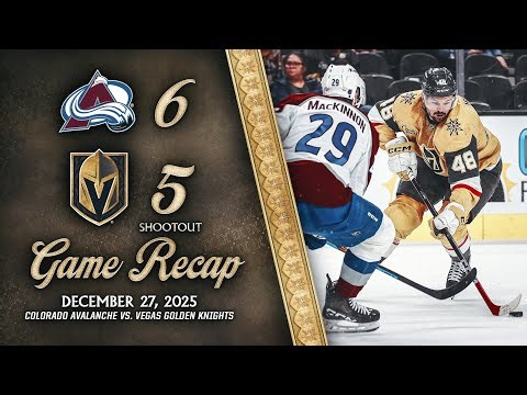 HIGHLIGHTS | Colorado Avalanche 6, Vegas Golden Knights 5, SO | Dec. 27, 2025