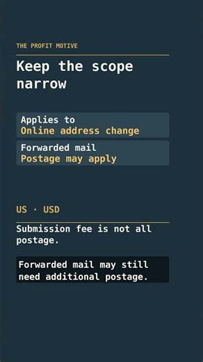Could a hypothetical forty-dollar USPS address-change submission be official?