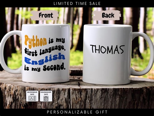 Python Coder Mug: Funny Programming Ceramic Gift MUG164 - Etsy