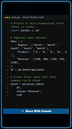 Build Excel Pivot Tables in Pandas Code! 📊 #Shorts