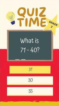 🧠 Grade 2 Math Quiz 5 | Super Math Brain Challenge! 🔢✨#grade2 #maths #2ndgrade