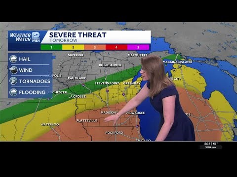 Rounds of severe storms possible in SE Wisconsin today & Thursday