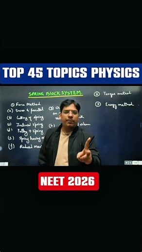 Spring Block System Class 11 Physics | NEET 2026 Most Important Topics