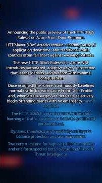 📋 Azure DDoS Protection: Microsoft HTTP DDoS Ruleset for Azure WAF on Azure Front Door Pr...