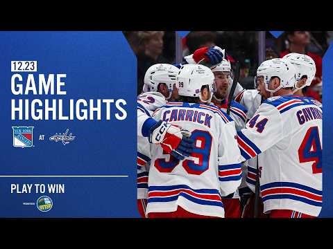 GAME HIGHLIGHTS | 2025-26: New York Rangers at Washington Capitals (12/23/25)