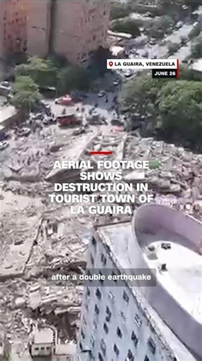 Aerial footage shows destruction in tourist town of La Guaira