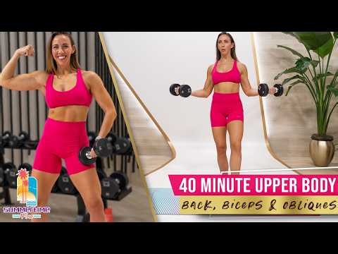 30 Minute Hourglass Workout | Back, Biceps & Obliques!