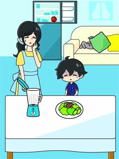 Help his mom feed vegetables to the sleepy boy 😪 #shorts #youtubeshorts #gaming #viralshorts
