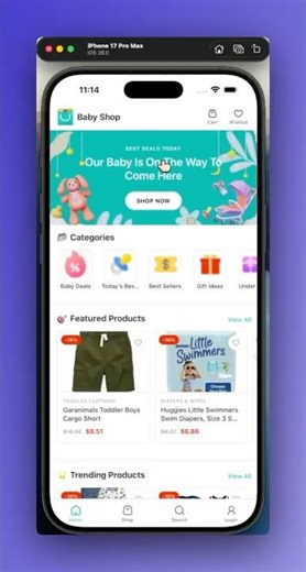 Babymart Mobile Application build using React Native #webdevelopment #reactnative #coding