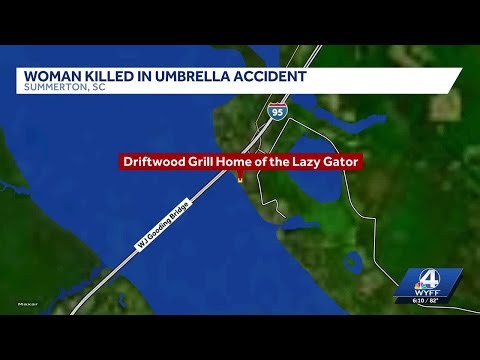 Woman killed by flying umbrella at South Carolina restaurant