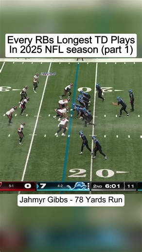 Top Longest Touchdown Plays by RBs in 2025 NFL Season