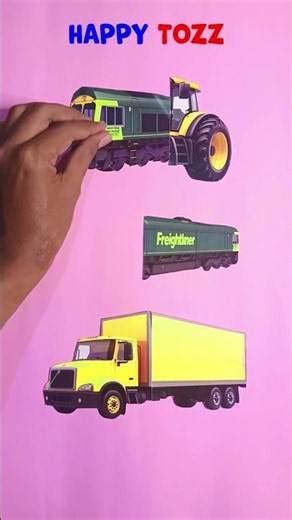 Box Truck, Dump Truck and Tractor #puzzle #shorts