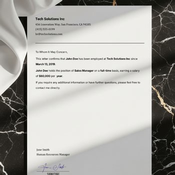 Editable Employment Verification Letter. Employment Confirmation Letter.